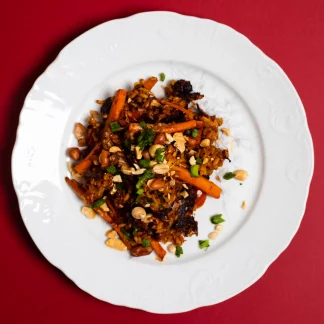 Arroz Frito com Kimchi de Chucrute